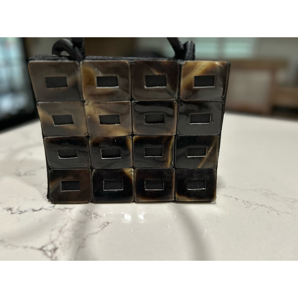 NEW Summer Beachy Tortoise Shell Lined Clutch 8”x6”